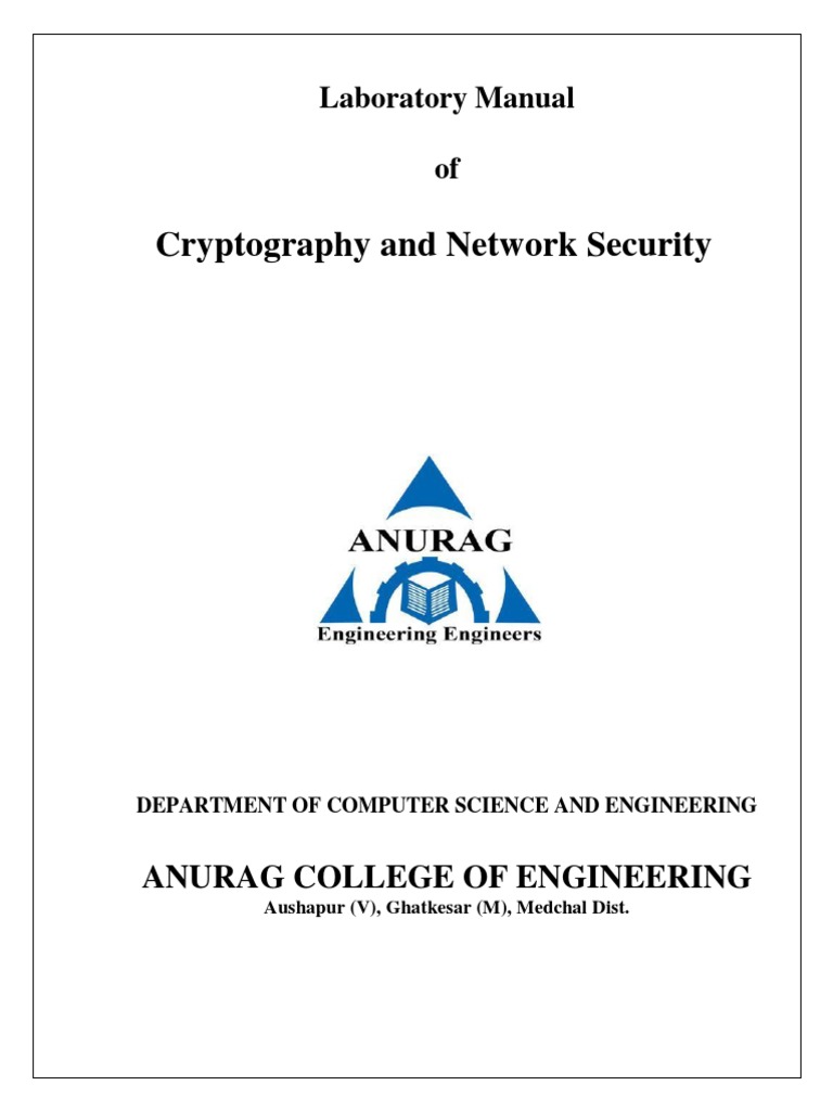 Cryptography and Network Security Laboratory Manual of PDF Cipher