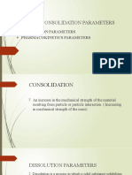 Study of Consolidation Parameters: Dissolution Parameters Pharmacokinetics Parameters
