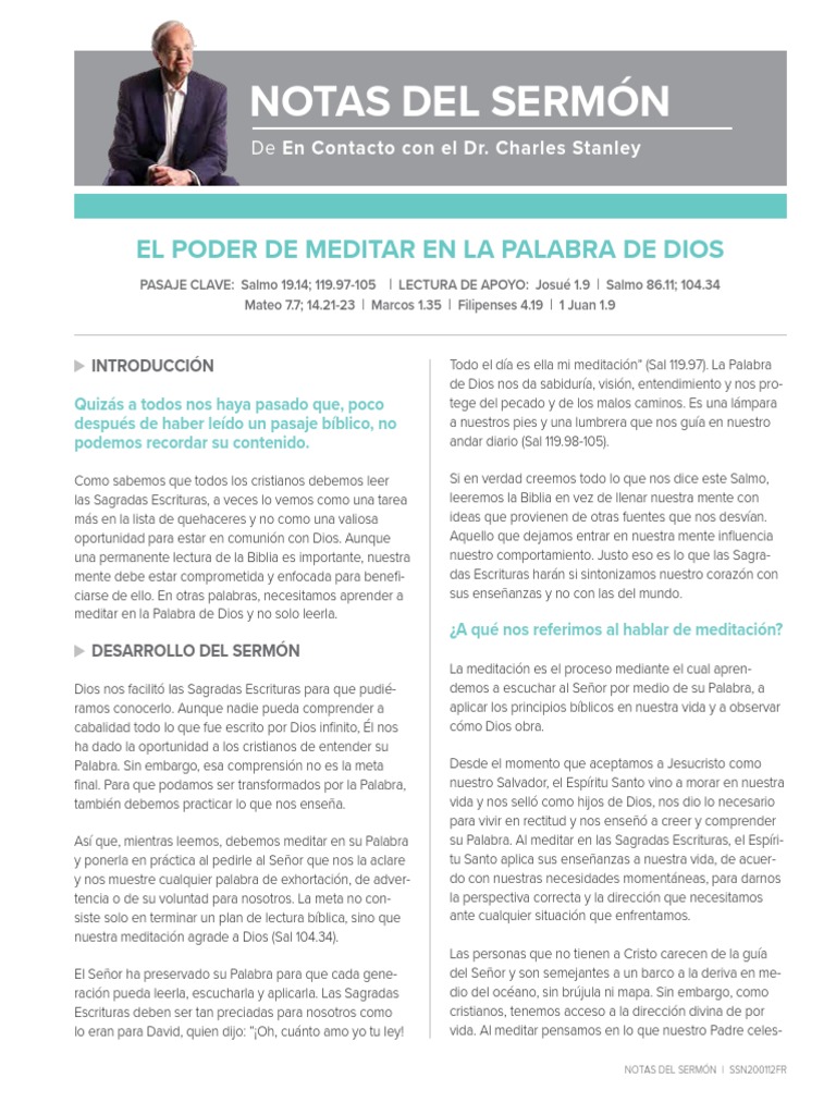 El Poder de Meditar en La Palabra de Dios | PDF | Dios | Biblia