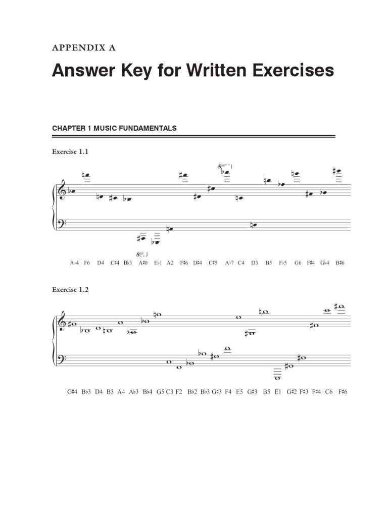 Appendix A - Answer Key For Written Exercises | PDF | Modernism (Music ...