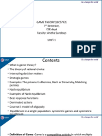 Game Theory (18Cs7F2) 7 Semester, CSE Dept Faculty: Anitha Sandeep UNIT-1