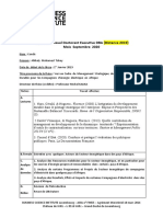 Rapport Mensuel Flash Du Doctorant BSI Executive DBA AMT CONDE Pour Septembre 2020 - Transmis Le 4 Octobre 2020 Soir