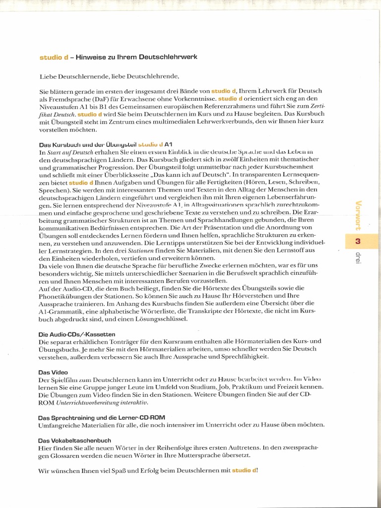 Latest Studio D A1 Kursbuch | PDF