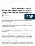 (Not So) Free Birth Control: White House Puts Pressure On Insurance Companies Over ACA requirement/USA Today 2.5.21
