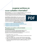 Cómo Recuperar Archivos en Excel Dañados o Borrados