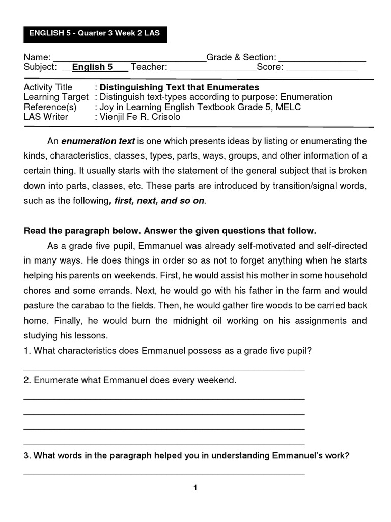Enumeration and Time-Order Texts Guide | PDF | Geology | Earth