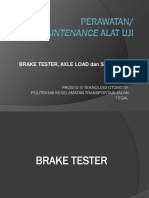 Brake tester, axle load, dan side slip perawatan