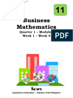 Business Mathematics: Quarter 1 - Module: Week 1 - Week 4