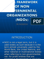 The Legal Framework of Non Governmental Ors (