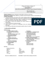 Worksheet 3 EVOLUTION & DIVERSITY: Plants, Fungi & Animal Evolution