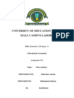 University of Education Lower Mall Campus Lahore: BBA (Semester 3) Evening - B