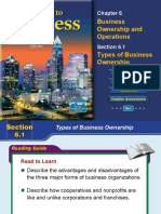 Business Ownership and Operations Types of Business Ownership