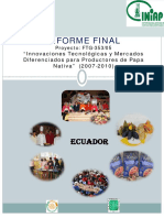 Informe Papas Del Ecuador Fontagro FTG 3505 Ecuador