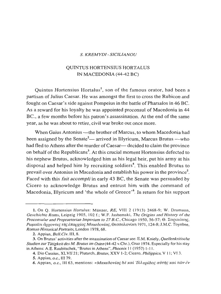 Quintus Hortensius Hortalus in Macedonia PDF