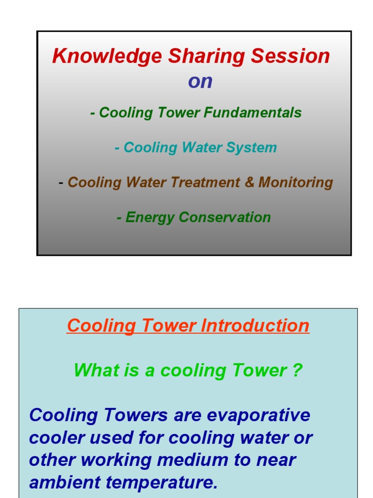 Knowledge Sharing Session Cooling Tower Fundamentals PDF