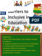 Barriers To Inclusive in Education