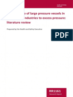The Response of Large Pressure Vessels in The Process Industries To Excess Pressure: Literature Review