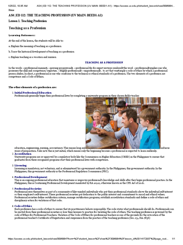 Understanding Teaching as a Profession | PDF | Profession | Teachers