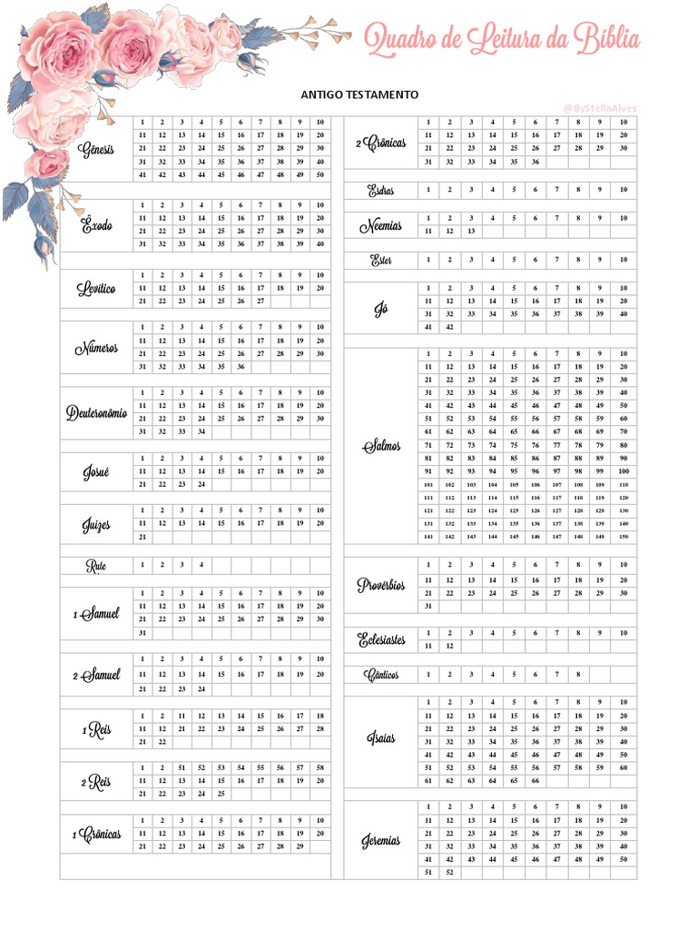 Quadro De Leitura Da Bíblia Em Pdf By Stella Alves Pdf