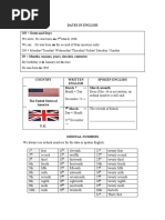 Dates in English ON + Dates and Days