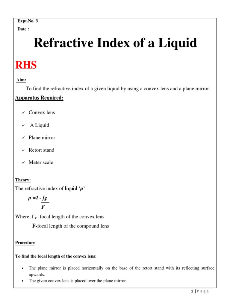 Xii Physics Experiment 3 | PDF