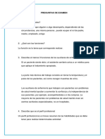 Preguntas de examen para auxiliares de enfermería