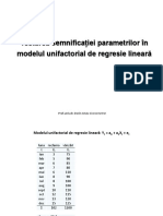 Curs 5. Testarea Semnificației Parametrilor În Modelul Unifactorial de Regresie Lineară