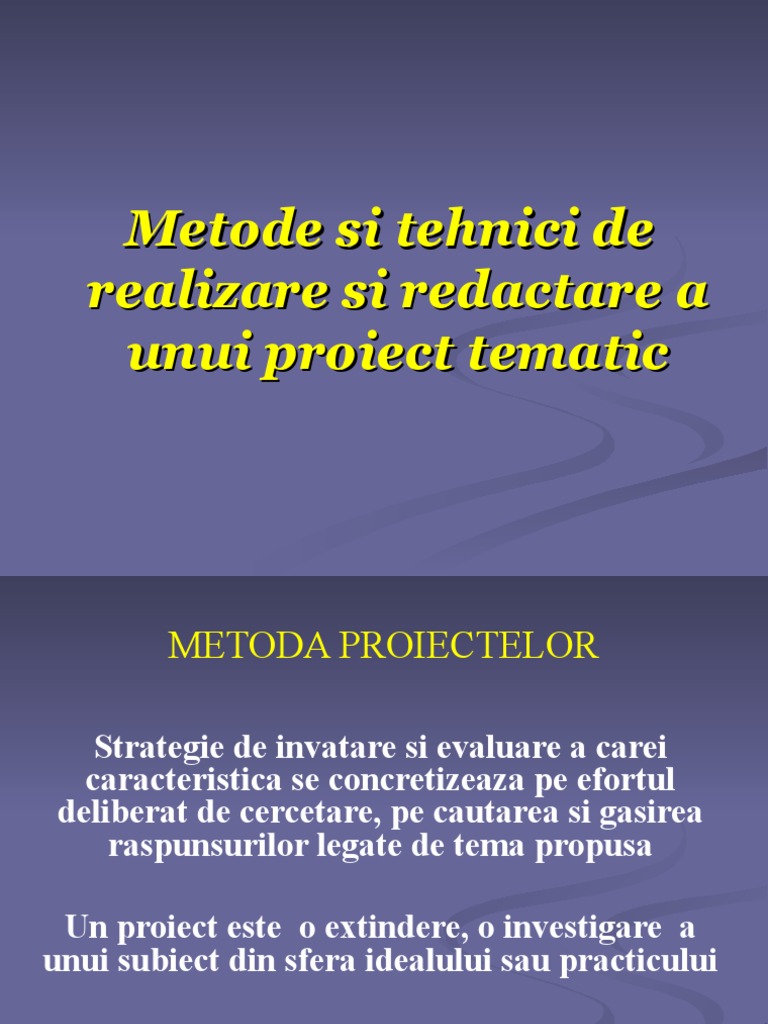 Metoda Proiectelor | PDF