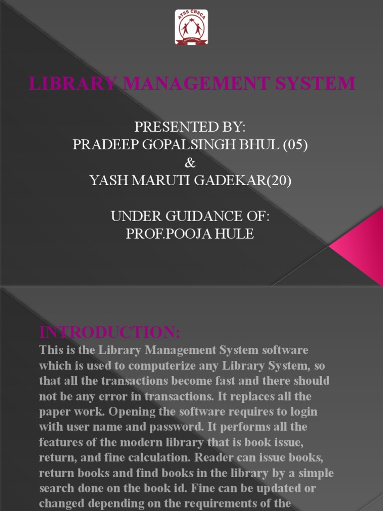 Library Management System Overview | PDF