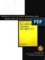 Ruiz Castillo - Rosa Xiao. Ensayo. La Cultura Europea Del S. Xix. George L. Mosse