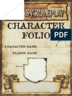 Warhammer Fantasy 2ed Ingles - Character Folio