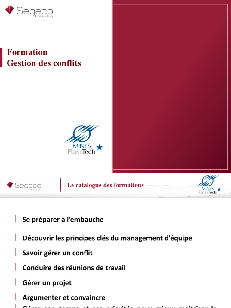 Formation Gestion Des Conflits | PDF | Résolution de conflit | Médiation