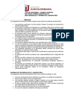 Normas y procedimientos de laboratorio de Química General