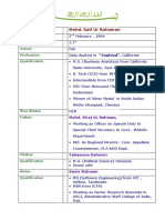 Mohd. Saif Ur Rahaman Mohd. Saif Ur Rahaman: Name Date of Birth Height Colour Profession Qualification