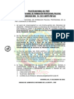 PNP comunicado evaluación talla peso oficiales 2022