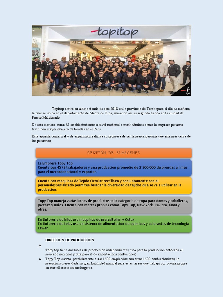 Expansión de Topitop en Puerto Maldonado | PDF | Calidad (comercial ...