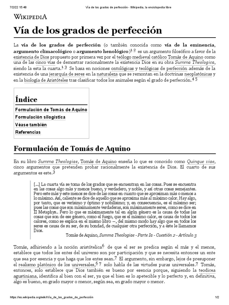 Vía de los grados de perfección Wikipedia, la enciclopedia libre