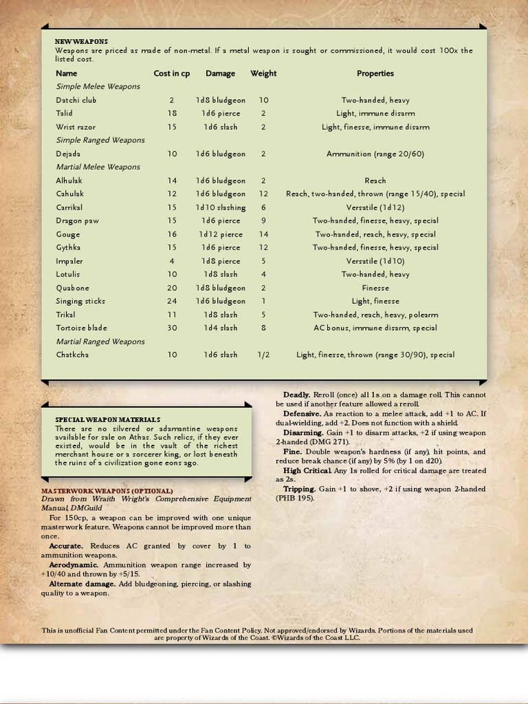 Dark Sun Player's Guide 5th Edition D&D - GM Binder (39-49) | PDF