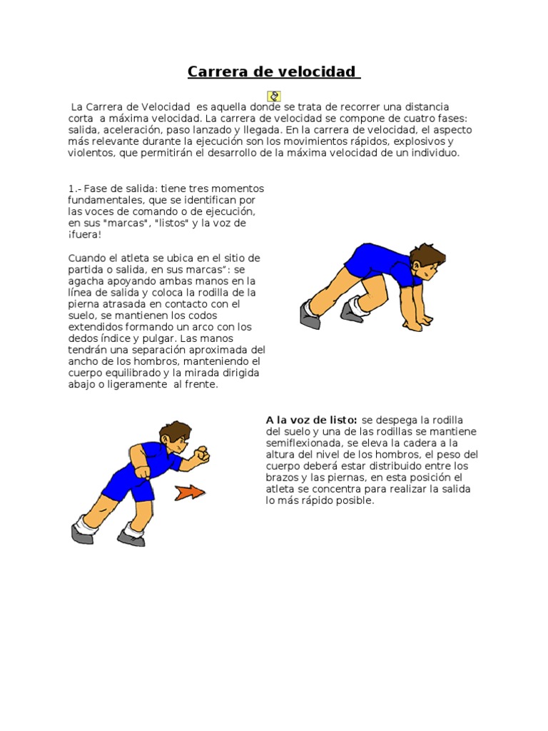 Guia de Contenidos Carrera de Velocidad | PDF | Deporte del atletismo |  Velocidad