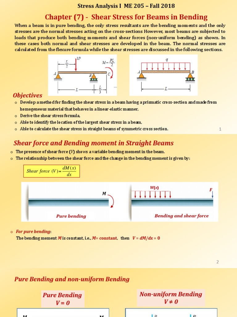 ME 205 - Chapter 7 - Shear Stress in Beams | PDF | Bending | Beam ...