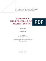 Repertorio Del Personale Degli Archivi Di Stato