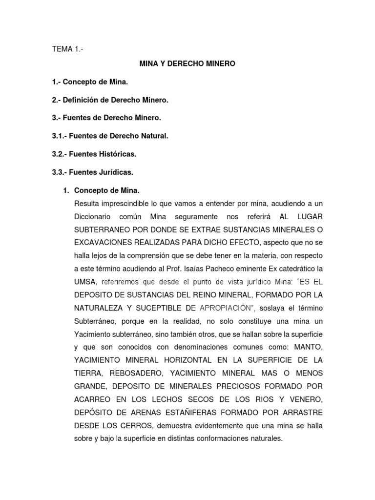 Conceptos Clave del Derecho Minero | PDF | Propiedad | Minería