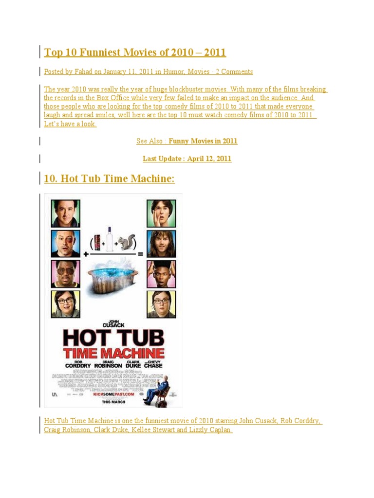 Top 10 Funniest Movies of 2010 PDF