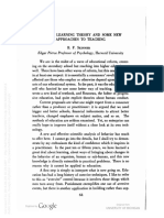 Skinner, B. F. (1960) Modern Learning Theory and Some New Approaches To Teaching