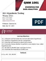 QMM1001 - 10.1 Hypothesis Testing