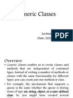 Generic Classes: Lecture No-21 Date-20/04/2011