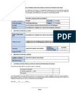 Formulario de Autorización de Publicación de Tesis UDAFF