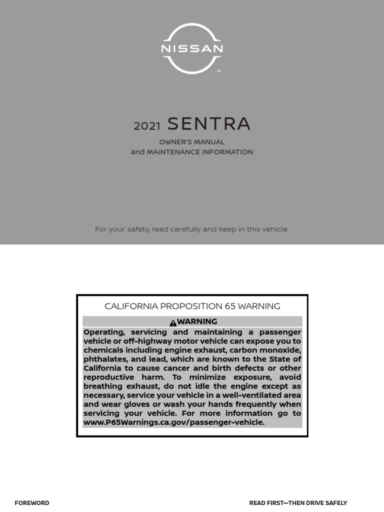 2021 NISSAN SENTRA OWNERS MANUAL PDF FREE DOWNLOAD intelligence overview