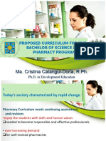 Ma. Cristina Catangui-Doria, R.PH.: Proposed Curriculum For The Bachelor of Science in Pharmacy Program