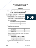 Asignación 07 - Casos de Prueba de Programas Con Sentencias Condicionales